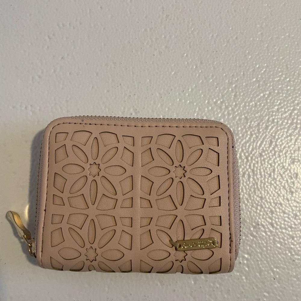 Charlie Paige small zip around wallet in blush